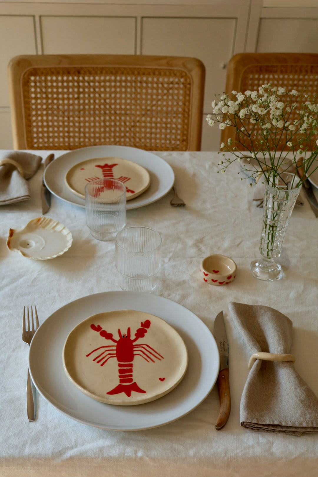 Set of 2 dessert plates - Lobster