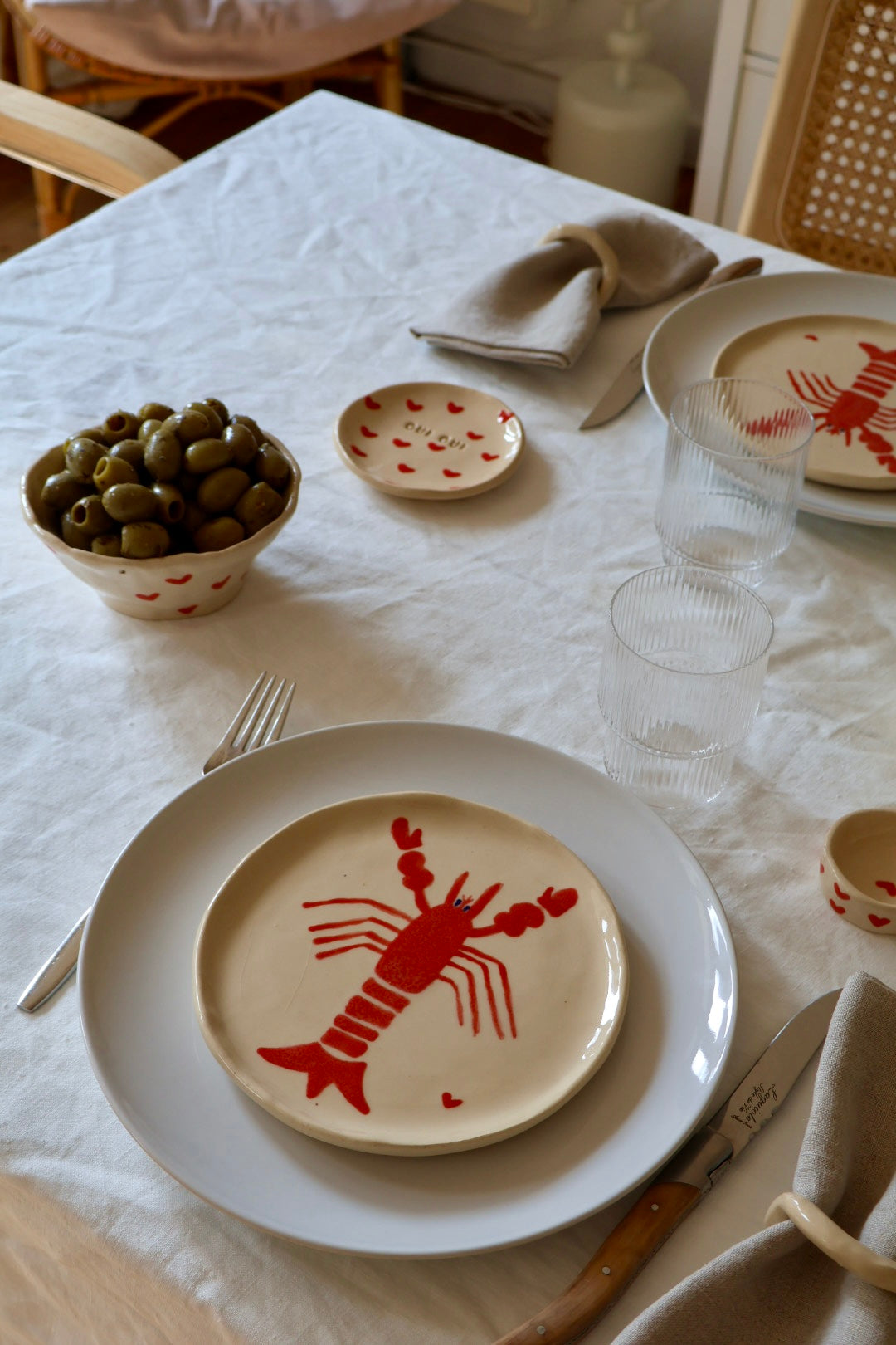 Set of 2 dessert plates - Lobster