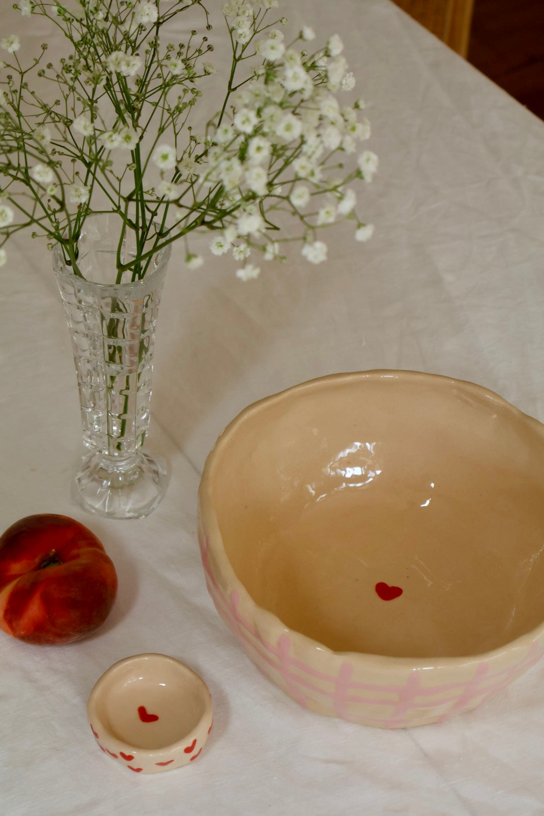 Large bowl - Pink gingham