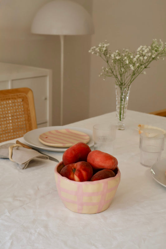 Medium bowl - Pink gingham
