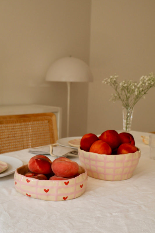 Large bowl - Pink gingham
