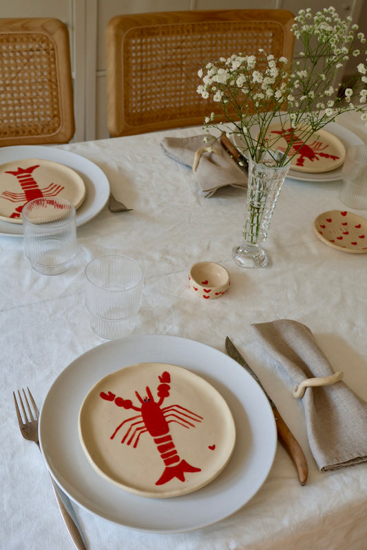 Set of 2 dessert plates - Lobster