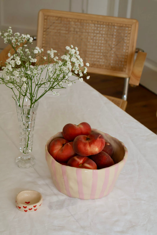 Large bowl - Pink stripes