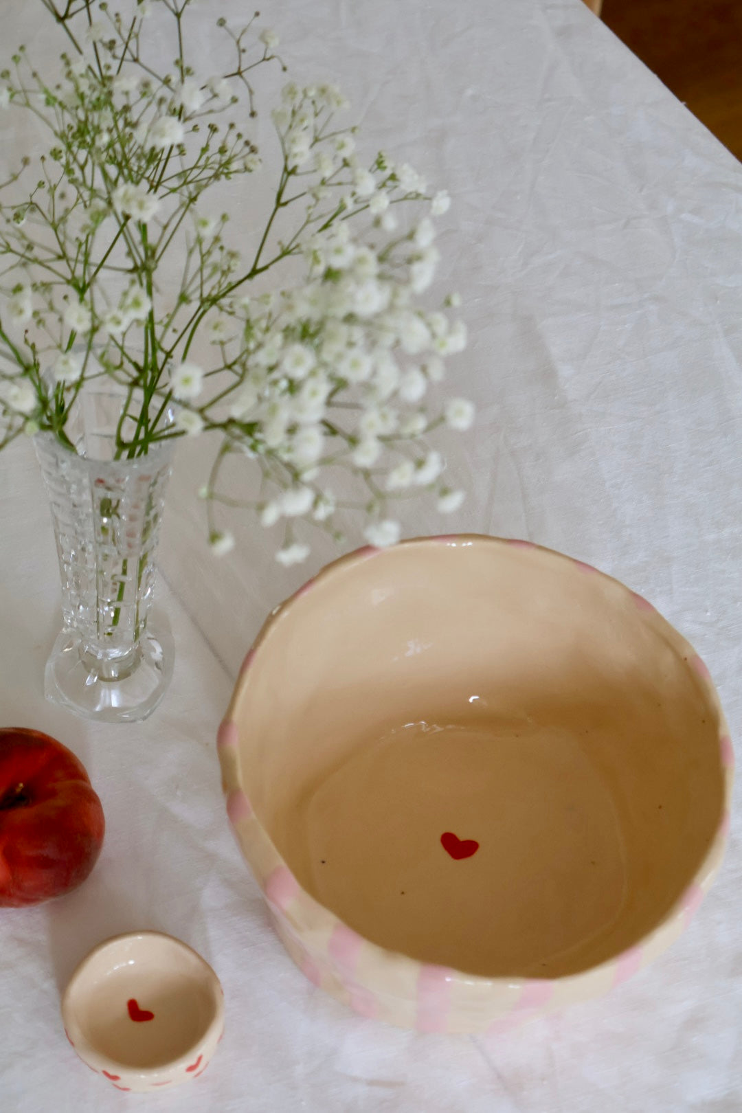 Large bowl - Pink stripes