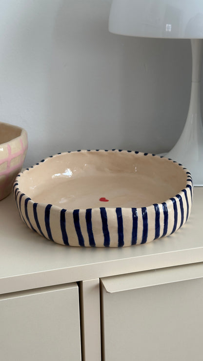 Large bowl - Navy blue stripes