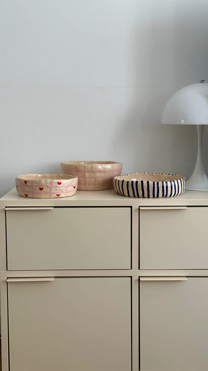 Large bowl - Navy blue stripes